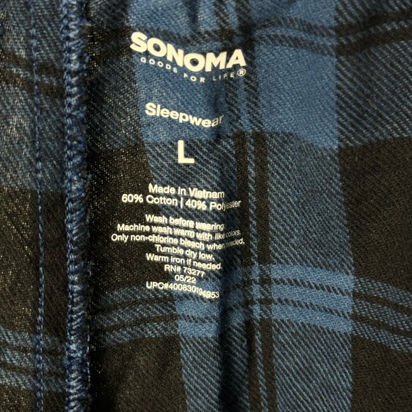 Sonoma Blue and Black Plaid Sleepwear Pants - Picture 2 of 2
